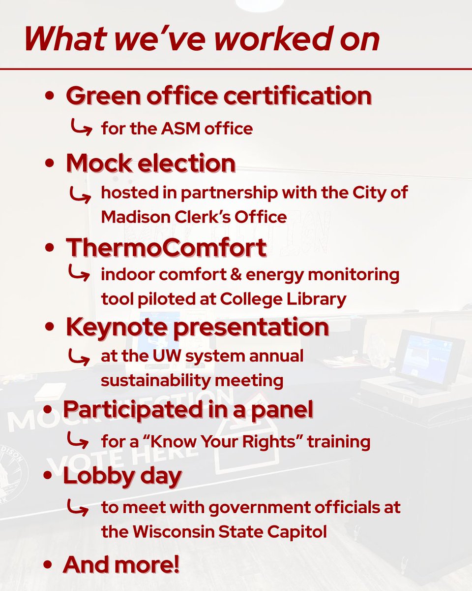 asmstudentgovt's tweet image. Over the course of the fall semester, ASM was busy with projects, collaboration and initiatives. Thank you to everyone who made it a successful semester. We're looking forward to spring! 

Here's a glimpse of some of our work ➡️ 

*some are rough numbers/estimates
