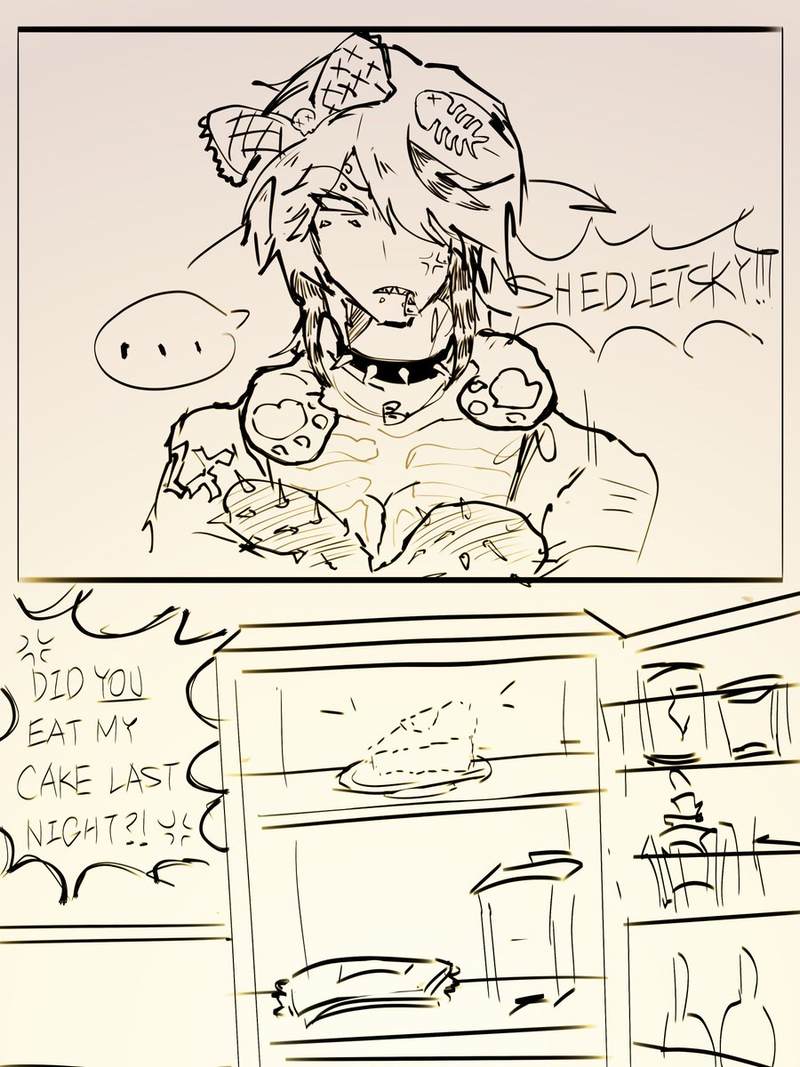 DiversityLuck's tweet photo. Rave AU by @1XsBiggestHater
Art Roleplay (1)

...(After 1X opened the fridge and found nothing on the plate, she turned to Shedletsky who was sitting at the table immediately)

1X: SHEDLETSKY!!!

1X: DID YOU EAT MY CAKE LAST NIGHT?!

AND DON'T. LIE.

#1x1x1x1 #Shedletsky /repo https://t.co/DwB5mqfCRw