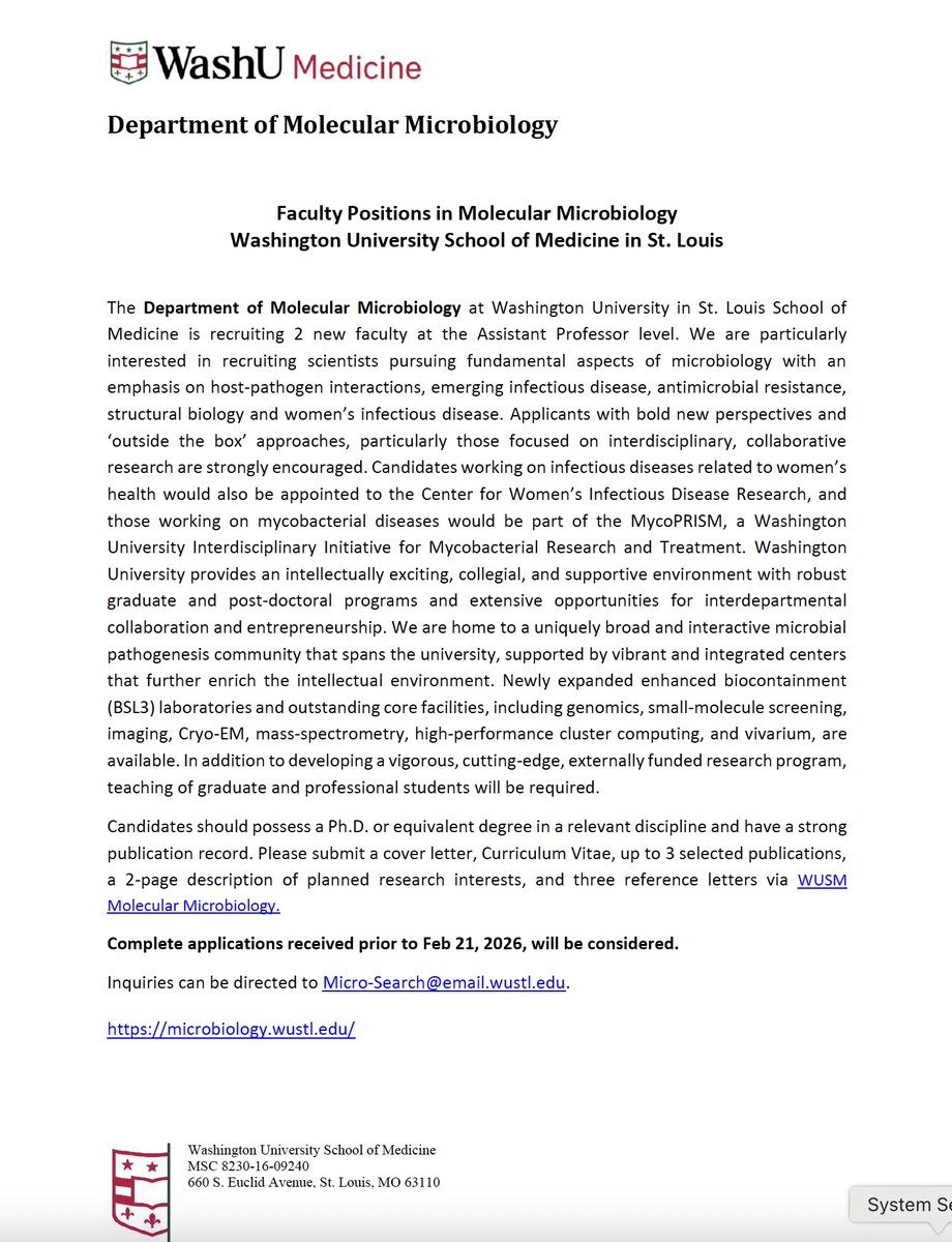 We are looking for new colleagues in our department! Come and join our vibrant microbiology community! Please RT.