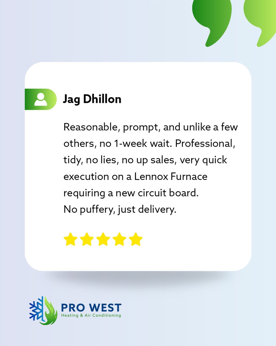 ProWestHeating's tweet photo. A reputation built on 5-Star value. 💰

Premium furnace service, reasonable price. 

We promise efficient work and cost-effective solutions for all makes and models.

Get your free quote today: 

➡️ https://t.co/RErdkfDy1O

#FurnaceRepair #Prowest #FiveStarReview https://t.co/IGfq5gwQrb