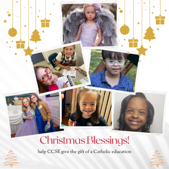 Give the gift of a Catholic education to a child with a disability!
ccse.ejoinme.org/2025ChristmasA…

Your generous tax-deductible donation helps CCSE give children with disabilities access to a quality education and provide vital support for their families and schools.
#BelieveInMe