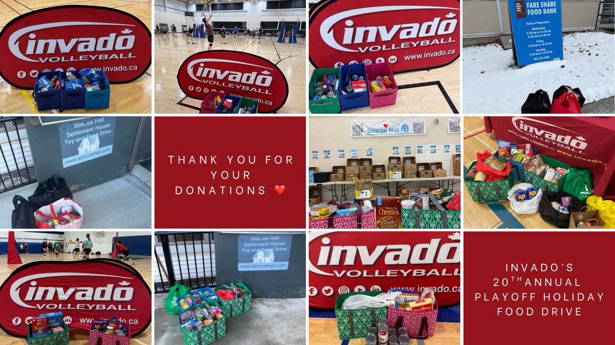 InvadoVB's tweet image. THANKS INVADO NATION!

Our 22nd Fall Session &amp;amp; 20th ANNUAL HOLIDAY FOOD DRIVE has come and gone and we continue to be amazed &amp;amp; inspired by the kindness and generosity of all our league members and staff!   

This year, we’re proud to say that Invado Volleyball league members…