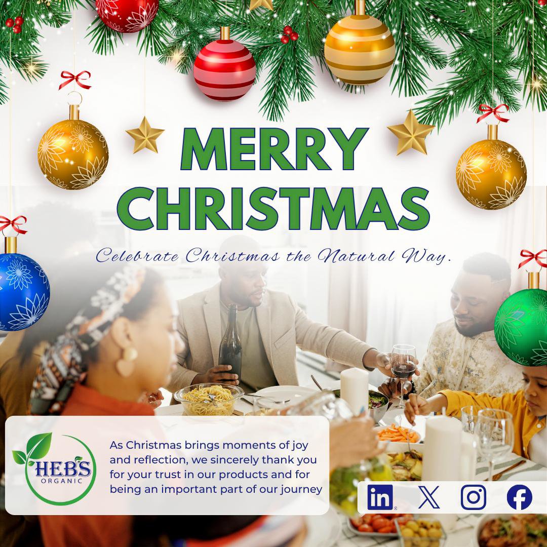 HebsOrganic's tweet photo. Happy holidays. 🎉 Thank you for trusting our organic products and sharing the joy of the season with us. Celebrate naturally and cherish the moments with loved ones. #HolidayCheer #Organic #ThankYouFarmers @karothk256 @MbararaUST @ntvuganda @wine10_wine @mkazipreneur https://t.co/SCjmRl2DYQ