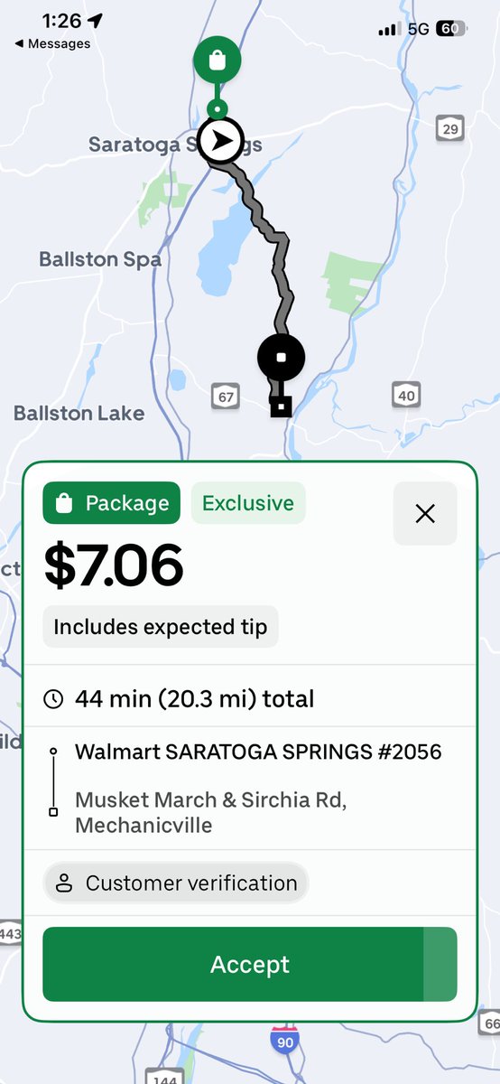 TyShattuck's tweet image. ⁦@Uber⁩ ⁦@Uber_Support⁩ ⁦@UberEats⁩ Is this even legal hourly wage? ⁦@NYSLabor⁩ … 44-85 minute delivery time estimates (could be longer), plus mileage on vehicles and gas… are these driver payouts even legal wages? #uber