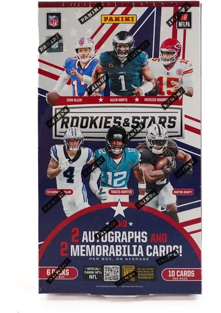 I have 6 boxes of 2025 Rookies &amp; Stars NFL hobby available. $195 shipped  or $1140 for all!
