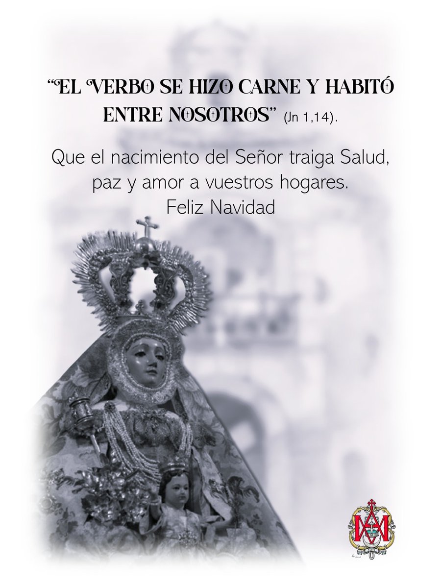 El hermano mayor y la Junta de Gobierno de la Venerable Hermandad de Nuestra Señora de la Salud y Santiago Apóstol de Antequera les desea: Feliz Navidad y próspero año 2026.