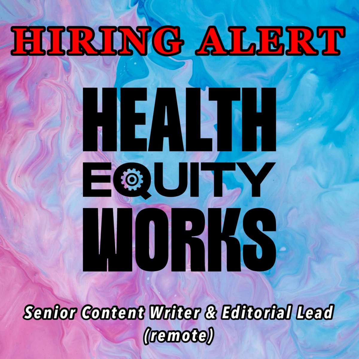HIRING ALERT: Health Equity Works is hiring for a REMOTE Senior Content Writer and Editorial Lead. Visit TransCanWork.org job board to apply. If you have any questions reach out to the company directly. Salary: $75,000 - $90,000