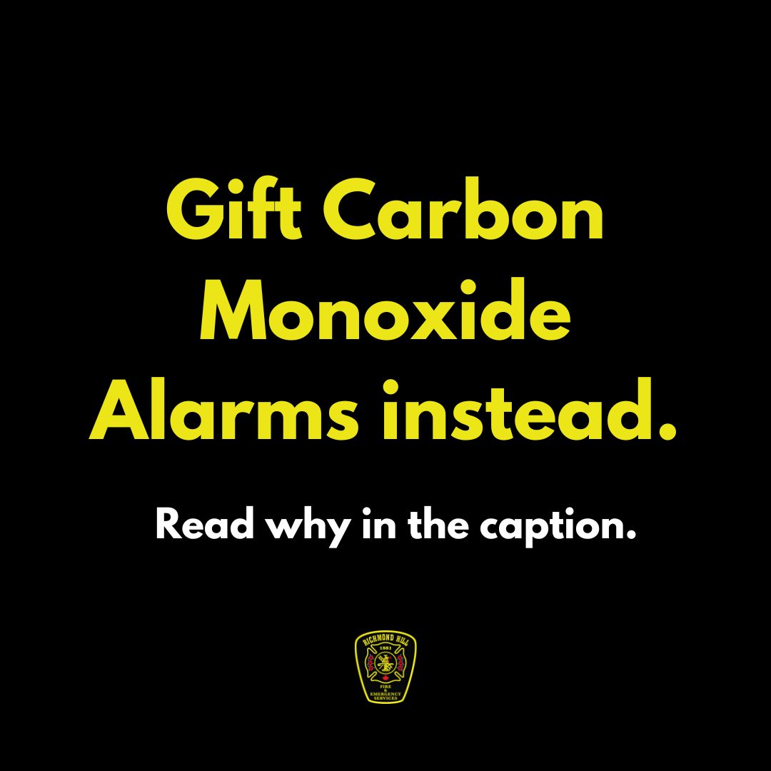 Thinking of gifting a fire blanket? Skip it. There are no Canadian safety standards &amp; Ontario’s Fire Marshal doesn’t endorse them for home use. Instead, give what really protects: a CO alarm. As of Jan 1, 2026, they’re required on every level. Learn more: RichmondHill.ca/Fire