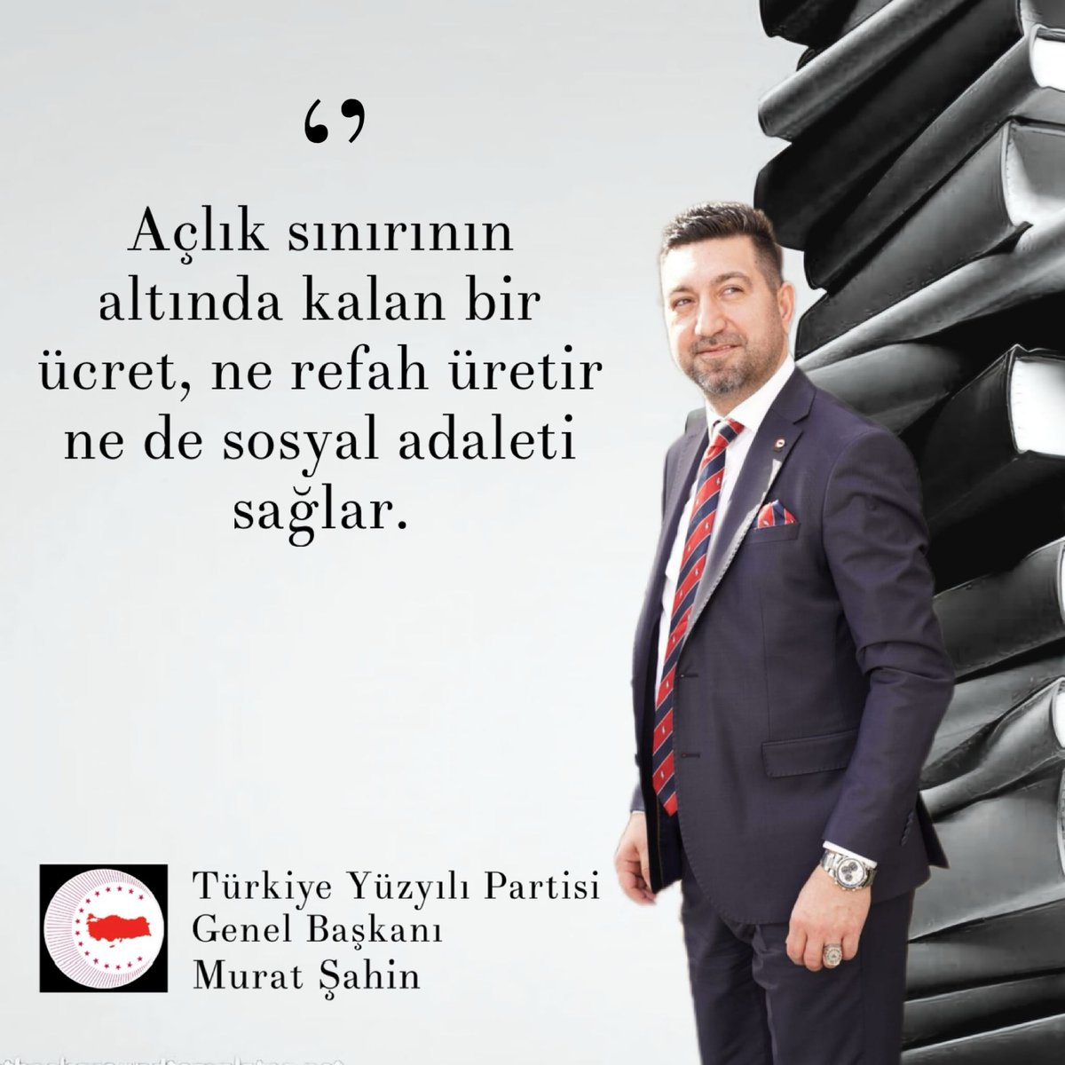 🇹🇷 Türkiye Yüzyılı Partisi olarak asgari ücret gerçeğine dikkat çekiyoruz..

2025 yılında açlık sınırı yaklaşık 29 bin TL seviyesindeyken, 2026 için belirlenen 28.075 TL’lik asgari ücret, işçinin daha yılın başında açlık eşiğinin altında bırakılacağını göstermektedir.. 

Yüzde