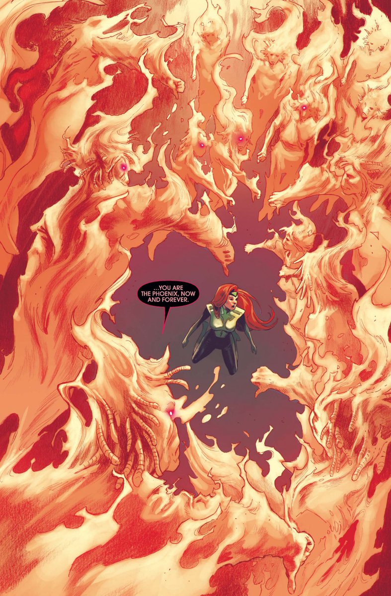 ChampagnePuthy's tweet photo. “Sometimes you are a saint, Jean Grey. But at other times, you are a violent bully. And, above all, once, you destroyed a world. You can never make up for it. You are the Phoenix. Now and forever.”

Best Jean Grey issue since Morrison. https://t.co/Gwflcw2oy4