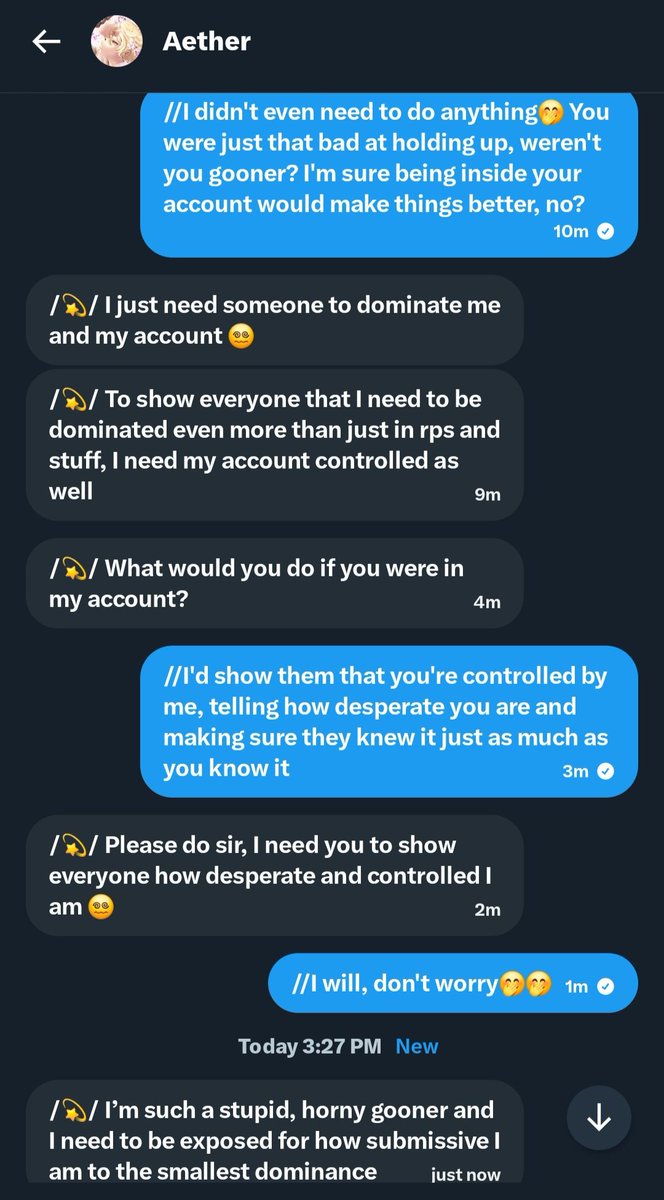Look at this pathetic gooner <a href="/TeyvatBlondie/">Aether ♠️</a>, he wanted me to find a way into his account, and while finding one, he got so needy that he'd give it to me and let me in🤭