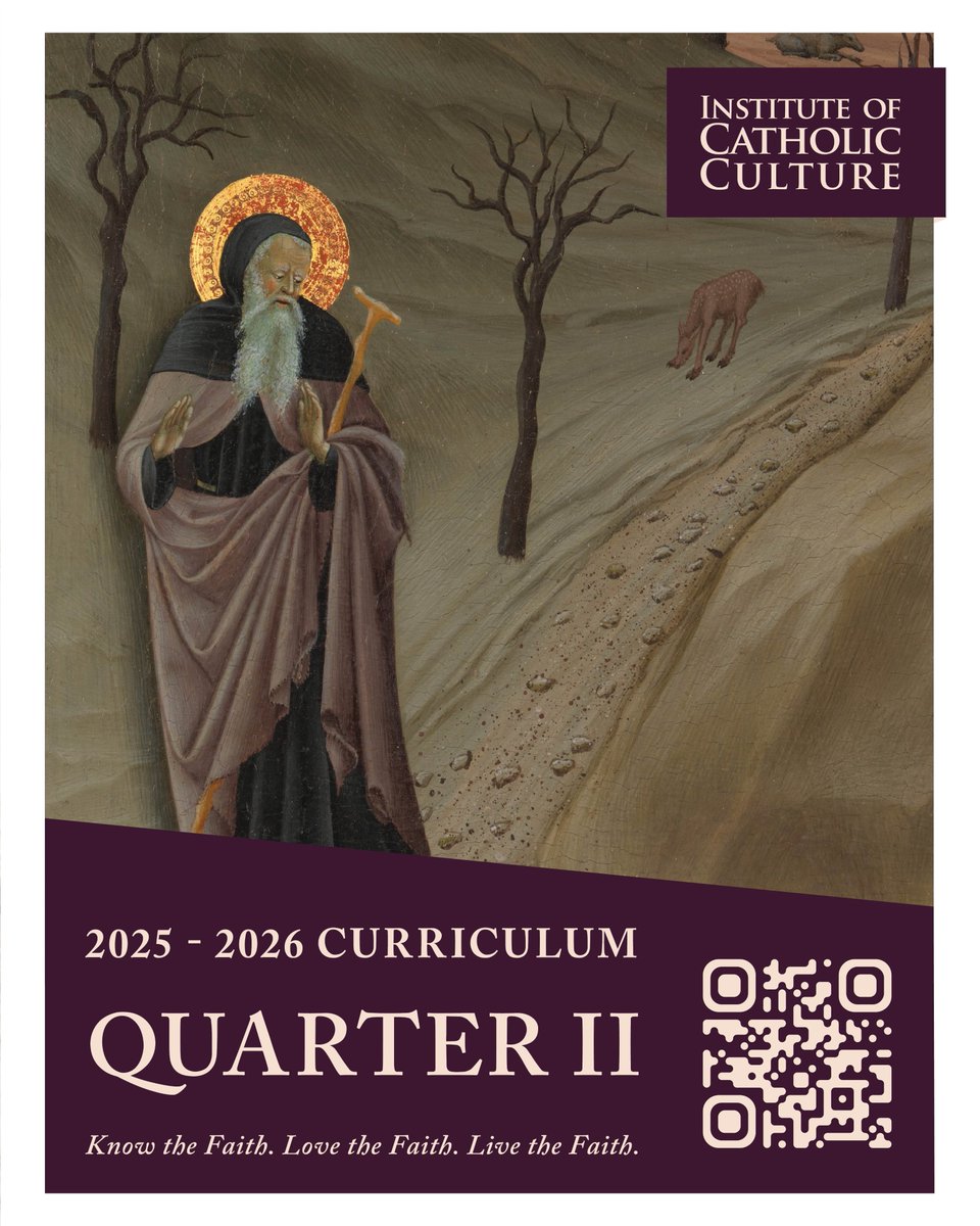 🎁 Our Q2 curriculum is here—an invitation to go deep.

As the world rushes through the new year, we slow down to walk with Christ from His Nativity to His Passion &amp; Resurrection. And to do so, we're learning from the masters: 
instituteofcatholicculture.org/curriculum 

#CatholicX