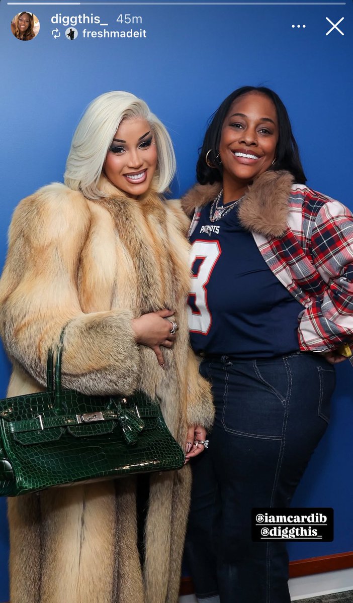 Stefon Diggs’ mom posted herself and Cardi B to her Instagram story. 🥹❤️