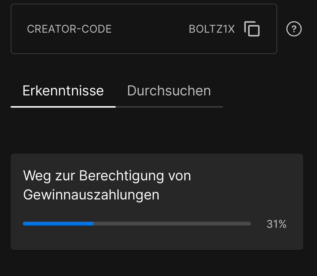 Feuert ab Creator Code Boltz1x