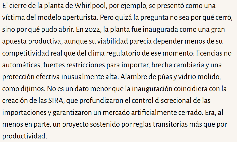 fgbernini's tweet photo. Sumo un dato a lo que bien dice @daianamol. 

Cuando Whirlpool inauguró la planta, Massa restringió el ingreso de lavarropas sólo a otras empresas. Whirlpool aumentó sus impo (tuvo el 70% de las impo de 2023).

No sólo protegían la producción local, también su negocio importado. https://t.co/zW3mnKQMuv