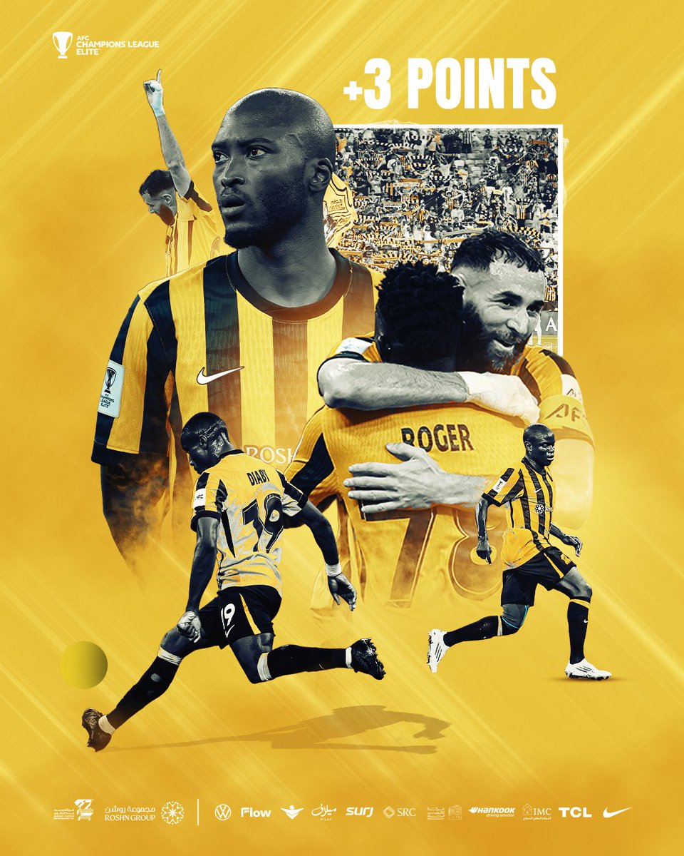 ittihad's tweet image. • فوز مهم في مشوارنا القاري 👏🐅
مبروك لجماهيرنا الغالية 💛🖤
#الاتحاد_ناساف 
#دوري_أبطال_آسيا_للنخبة