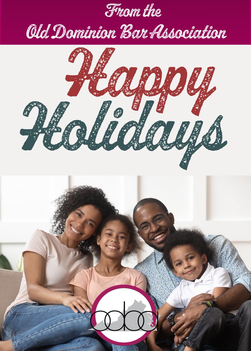 ODBABarVa's tweet photo. Happy Holidays from your family at the Old Dominion Bar Association! We hope that your 2025 was all that you desired and that you are blessed to spend this holiday season with family, friends and loved ones. ❤️🙏🏾🎄🎅🏾 https://t.co/Bn0iemQXuL