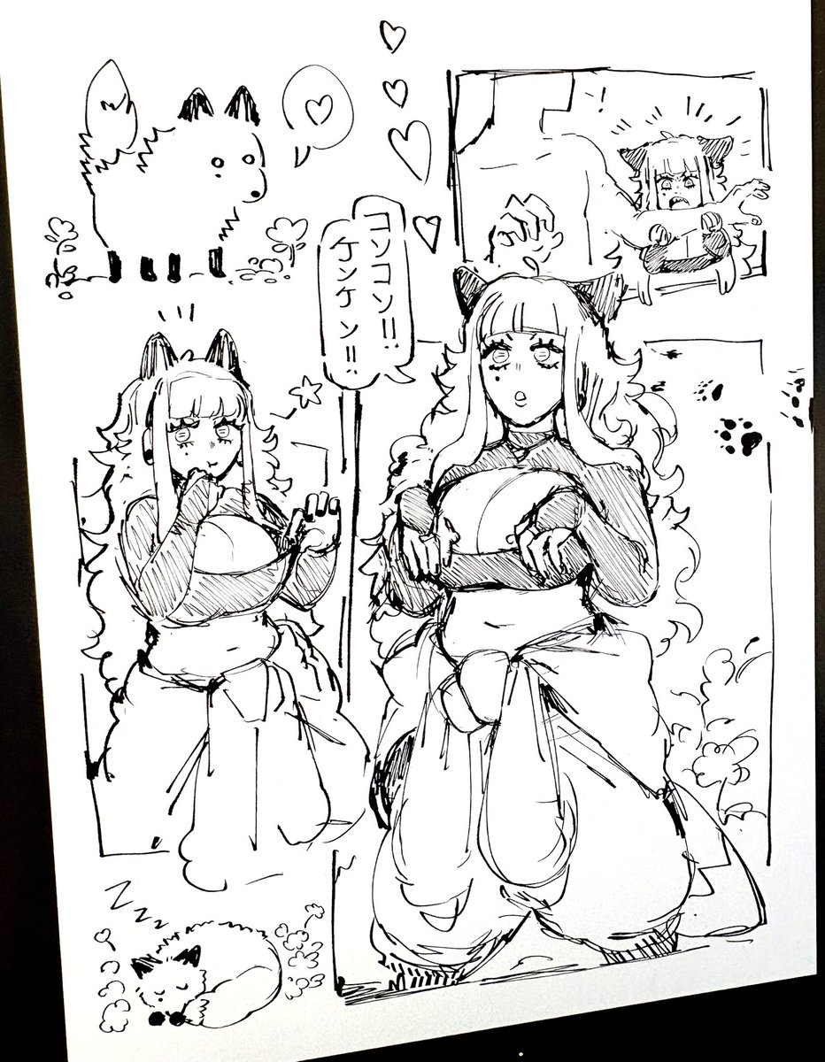 mewtides's tweet image. little fox girl sketch page #gachiakutaoc