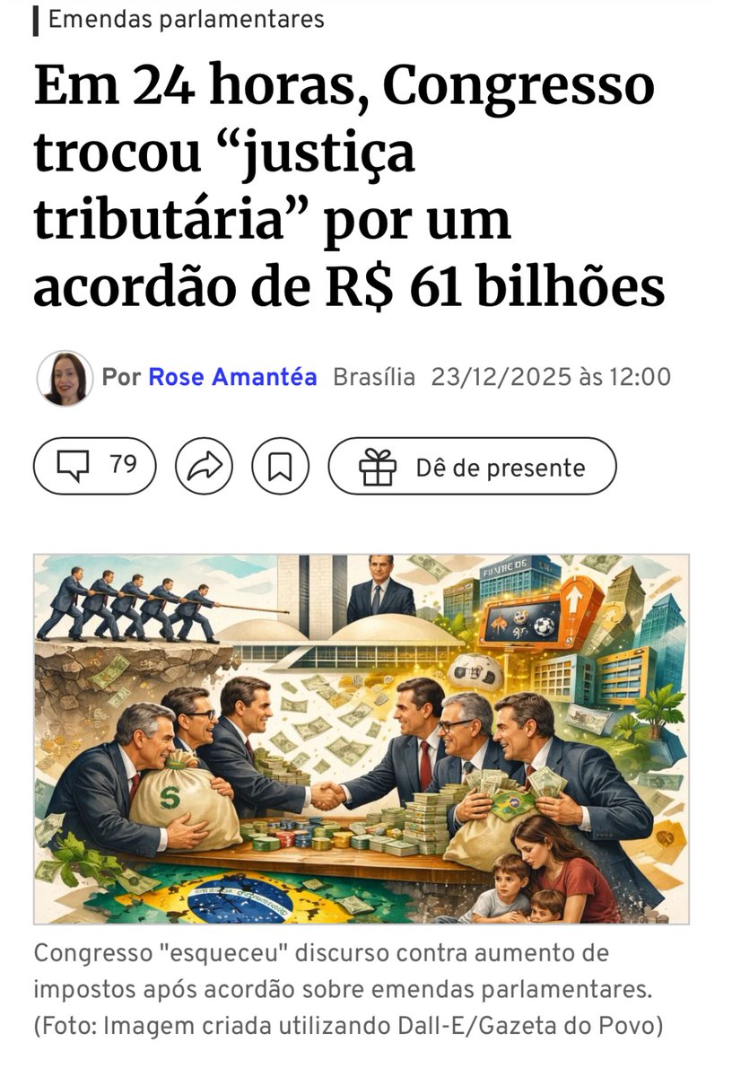 Samuelsworld's tweet photo. 🚨🚨 Estão fazendo de tudo para mídia mudar o foco, o congresso entubou R$61 bilhões de emendas antes do Natal e Reveillon enquanto cortou gastos com saúde e educação. 

O “mercado” não fala nada, a mídia se finge de boba, é bizarro. 

Única ditadura que existe no Brasil é da monarquia do congresso.