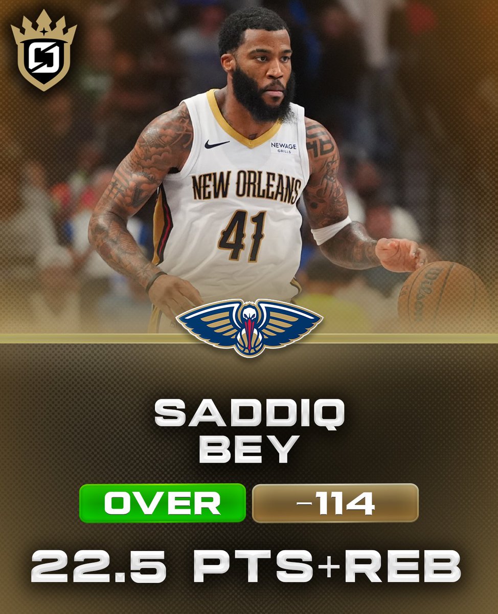 ⭐️ NBA Best Bet (12/23)
🏀 Saddiq Bey over 22.5 Points+Rebounds

100 ❤️'s for my Play of the Day!

- Bey has hit this line in 13/L14 games and will now get the Cavs without Mobley on a B2B.
- Herbert Jones and Zion are in real danger of missing this game, which is massive for