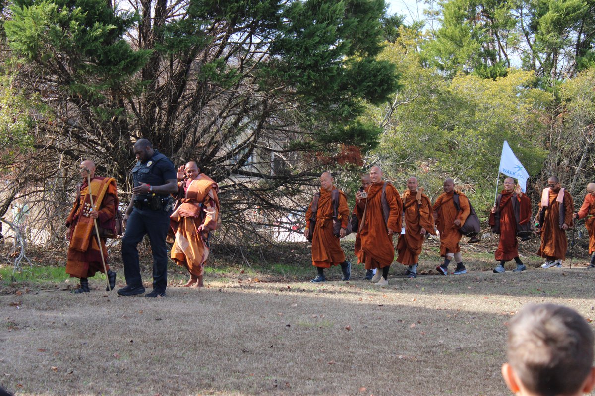 montgcitypandr's tweet photo. Today, we had the incredible honor of welcoming the monks from Walk for Peace as they paused for food and rest at Vaughn Road Park. The crowd was thrilled to meet Aloka the Peace Dog and the inspiring monks!

#ourmgm #funinmgm #WalkforPeace #AlokathePeaceDog https://t.co/tgAwnjbd5L