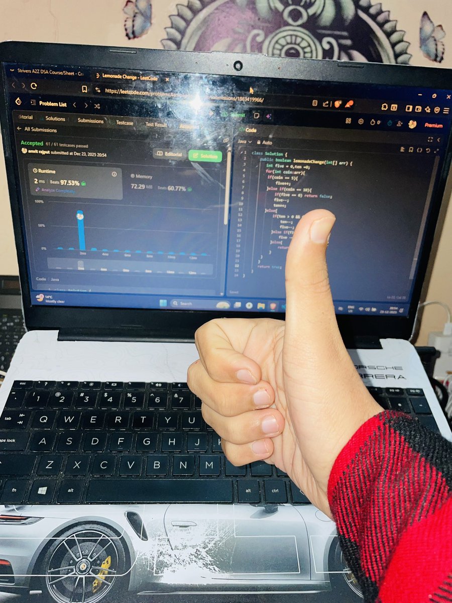 amrit_xrajput's tweet image. Day 84 of #winterarc

DSA:- 

      - Assign cookies ✅
      - Fractional knapsack ✅
      - Min no. of coins ✅
      - Lemonade change ✅

DEV:-

     - Build todo web application using react implemented routing connect to backend⚡️

#WebDev #LearningInPublic