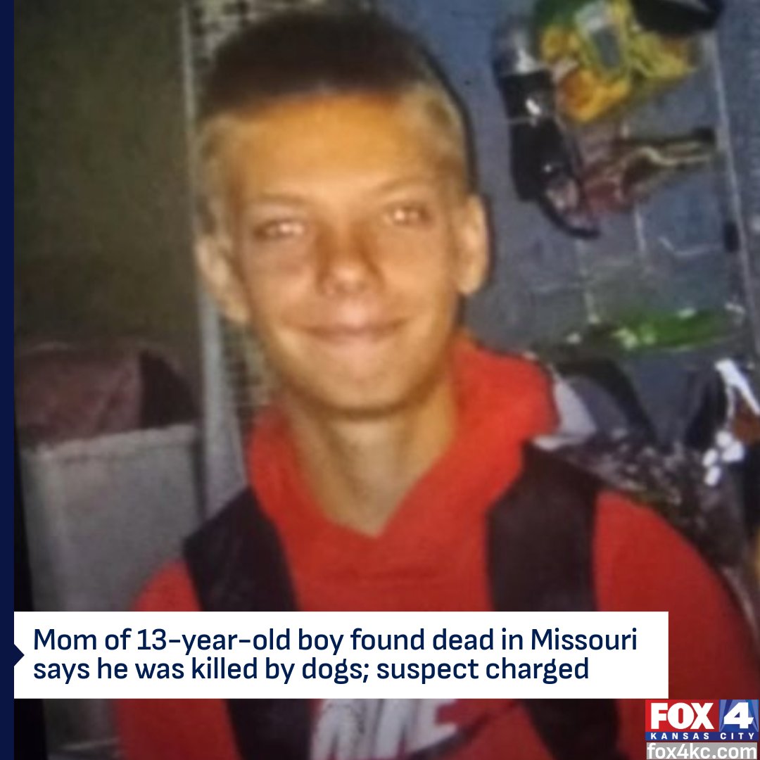 fox4kc's tweet photo. Airen's mother tells FOX4 that he was attacked by dogs before he was found dead at the bottom of a ravine in Missouri on Monday. https://t.co/ufsovc4VdD https://t.co/zqTLy6E9Q5