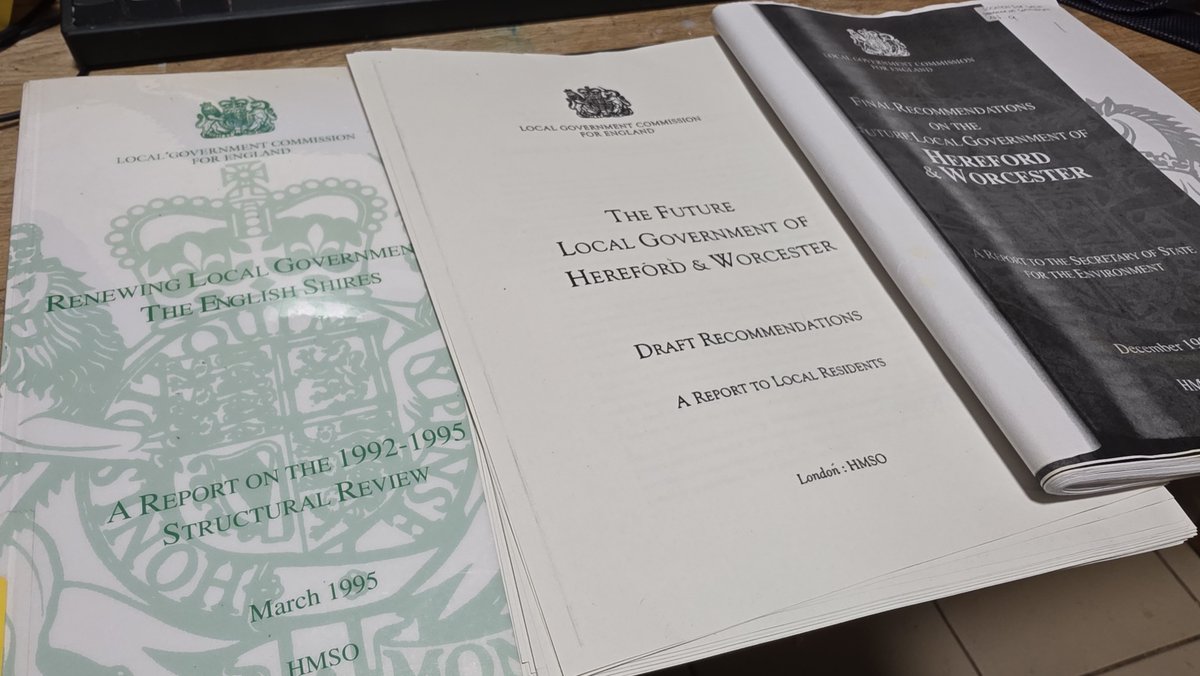 This is how seriously I took Local Government Reorganisation before the government lost its nerve in 2021. I pulled together every paper I could find from the Commission’s 1994–95 work and studied the process, the arguments, and the outcomes. Back then, they did things properly.