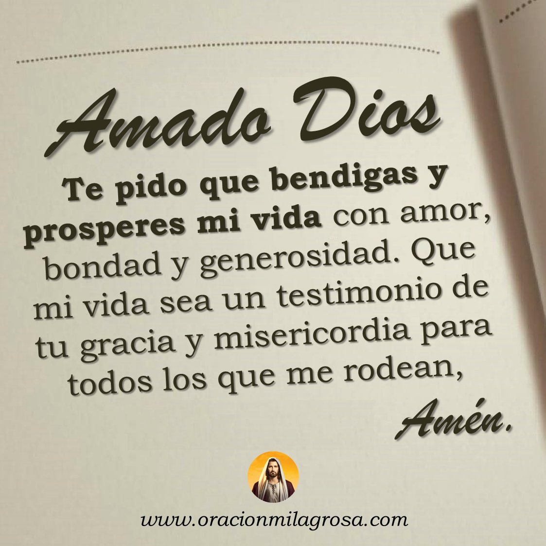 DIOS BENDECIRÁ Y PROSPERARÁ TU VIDA A TRAVÉS DE ESTA ORACIÓN: Haz esta poderosa oración para pedirle a DIOS que te conceda una fe inquebrantable y que te ayude a alcanzar las bendiciones y los milagros que tanto anhelas en tu vida.

Haz esta oración en: oracionmilagrosa.com/2023/07/bendic… ✨