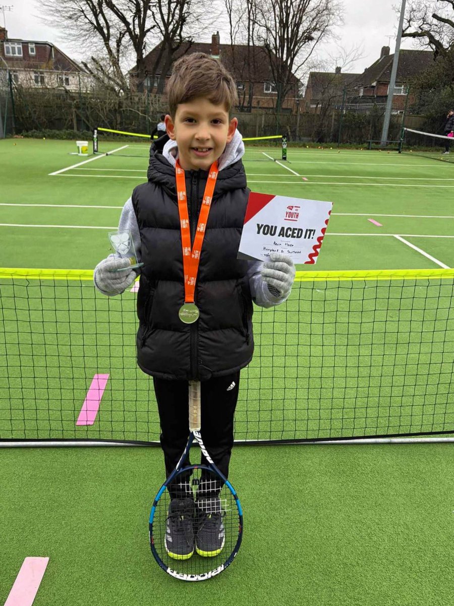 Kevin continuing to enjoy his tennis, competing well to reach the final of the 8U Hamptons London &amp; South East Tour Grade 5 today! 🥈👏