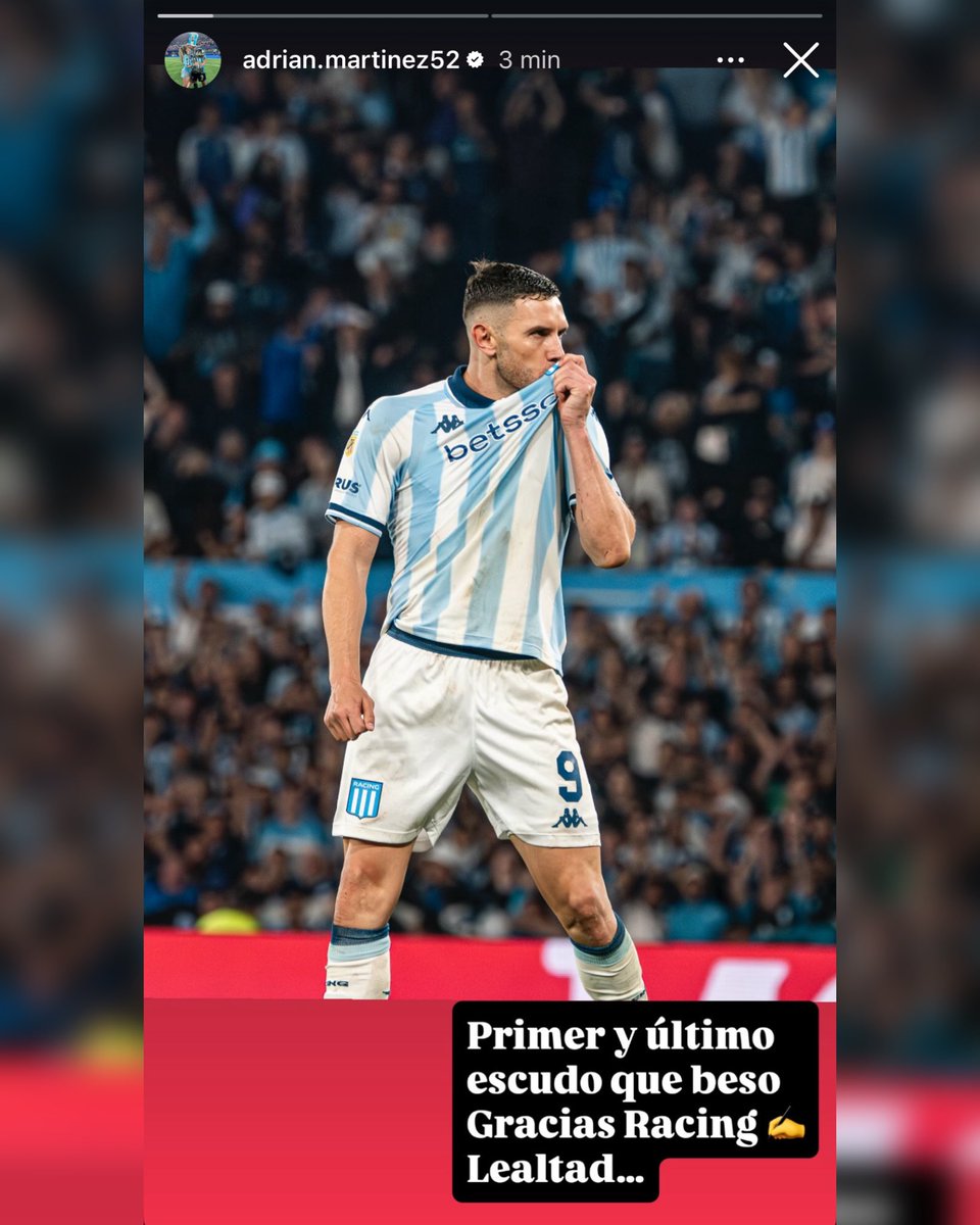 juampideluca_'s tweet image. "PRIMER Y ÚLTIMO ESCUDO QUE BESO. GRACIAS RACING ✍️. LEALTAD".

Adrián Maravilla Martínez, EL hombre.