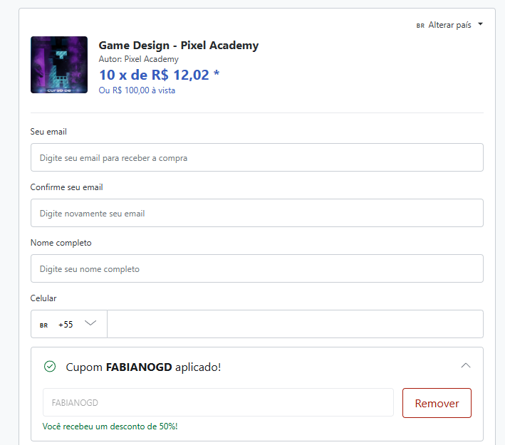 Povo, finalmente saiu o meu definitivo novo curso de Game Design pela Pixel Academy. Vai ser uma comunidade muito legal com os cursos na Pixel, mas eventos também e mentorias para quem faz parte de lá. Deixei aqui cupom de 50% de desconto. Segue: pay.hotmart.com/D95994202H?off…