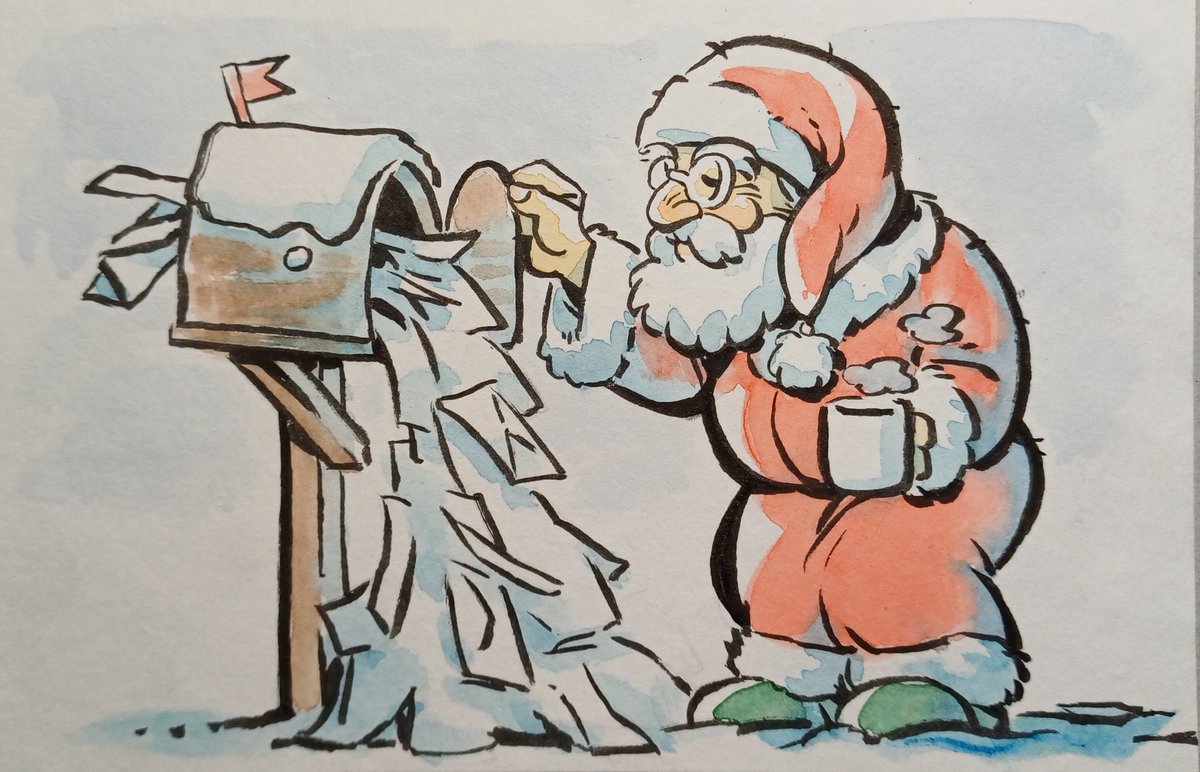 'Tis the season for giving! So I'm holding a small art raffle until December 28. 
To enter:

♥️ Like
🔄 Retweet
🗨 Comment a one-sentence request

Two winners will receive a card with a watercolour illustration of their request. 
Good luck &amp; happy holidays!!!