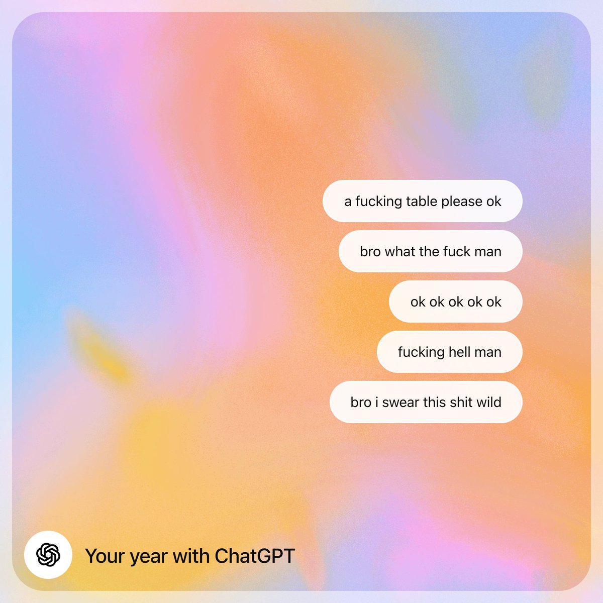 ChatGPT really put up with a lot from me this year