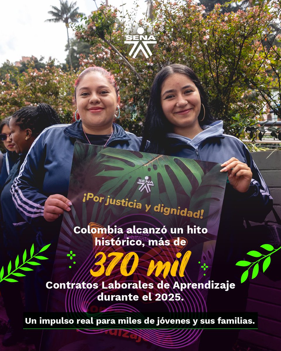 Gracias a las movilizaciones pacíficas, al compromiso del sector productivo y al trabajo de miles de familias, hoy este contrato es una realidad con derechos, estabilidad y futuro para la juventud.  #ContratoLaboralDeAprendizaje #ElSENANoSeDetiene