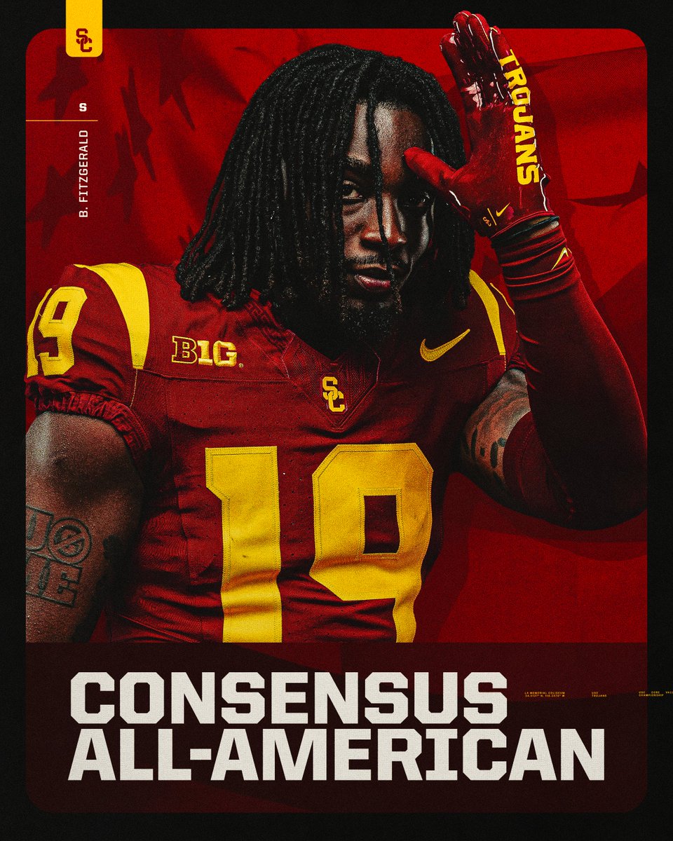 uscfb's tweet image. Bishop Fitzgerald is a Consensus All-American‼️🇺🇸
