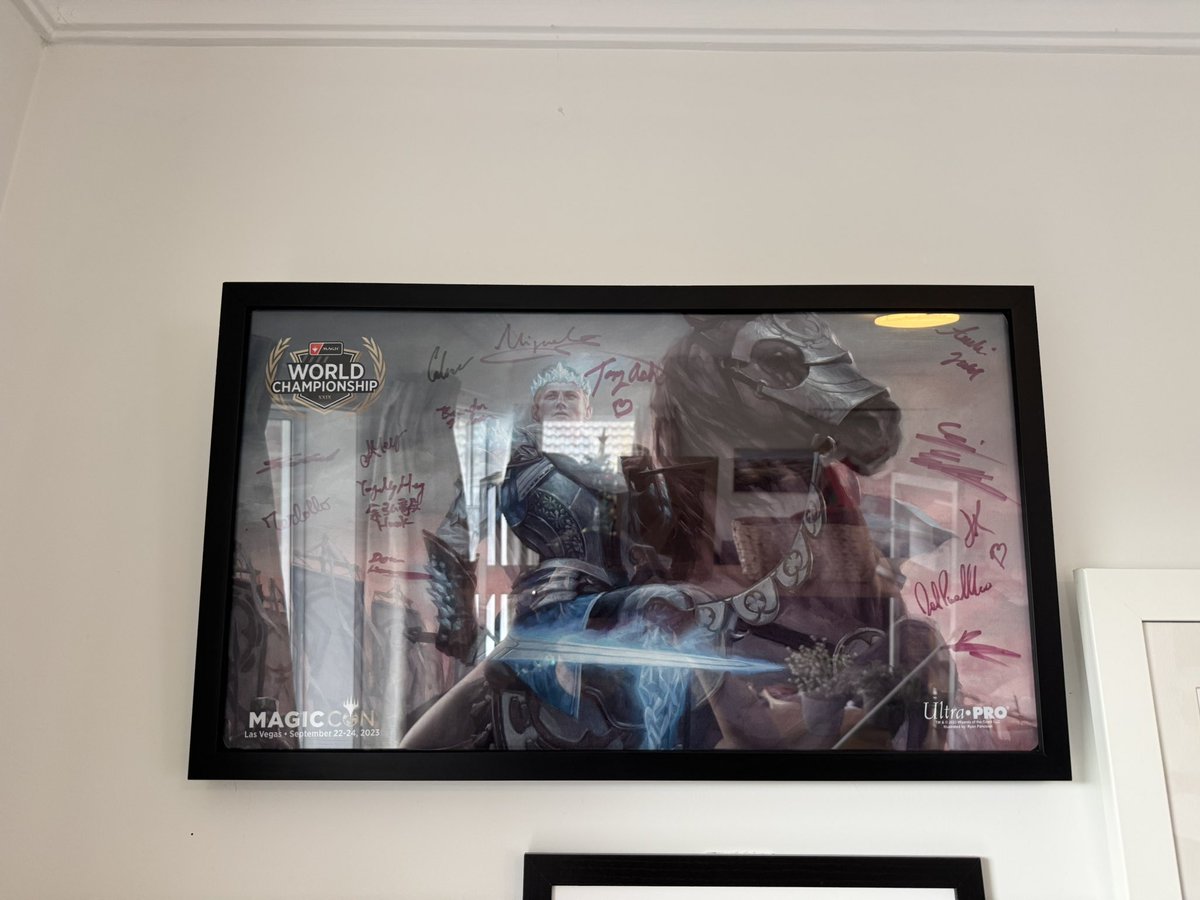 Got my Worlds playmat framed! Now need to put it up on the wall to