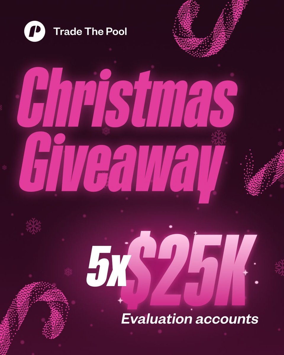 TradeThePool's tweet image. In the spirit of the season and the joy of giving 
We’re giving YOU the chance to gift a friend a FREE $25K Evaluation Account  🎉 🎅 

Here’s how to enter:
1️⃣  Nominate a trader in the comments
2️⃣ Tag them
3️⃣ Tell us why they deserve this opportunity

🎁 5 winners will each…