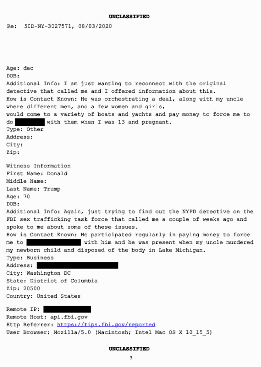 IAMFENYX's tweet image. BOMBSHELL UPDATE RELATED TO RELEASE OF EPSTEIN FILES.

Declassified documents released by the Department of Justice reveal that Jeffrey Epstein’s niece had contacted the FBI’s tip line in 2020 alleging she had also been a victim of trafficking at the hands of Donald Trump and…