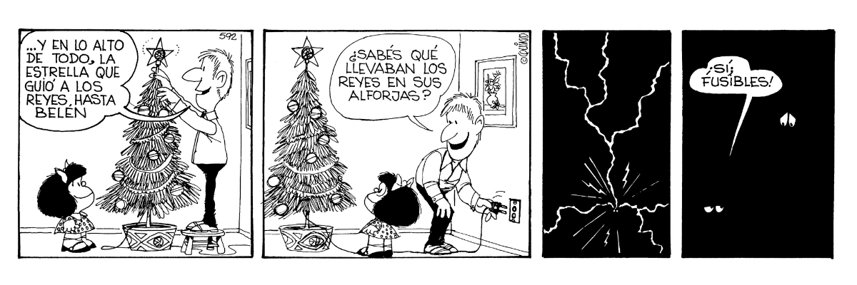 «¿Sabés qué llevaban los reyes en sus alforjas?». 🎄⚡😅

#Mafalda #Quino