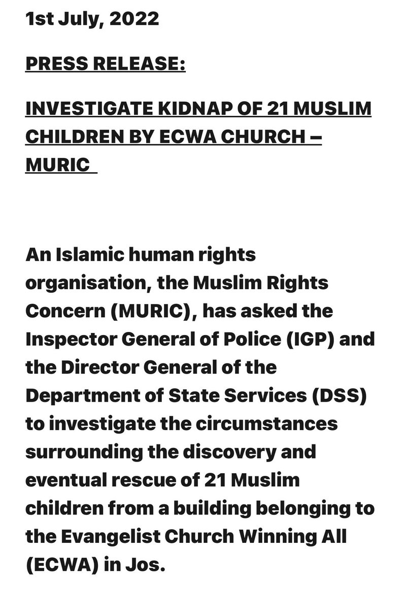 Few people are talking about the Kidnap of Muslim travellers by Jos Christian Militias. 

Few people are talking about the kidnap of Muslim Hausa Kids from the North to  Christian households the South East and also to Jos/Southern Kaduna. 

Where are our muslim leaders?!