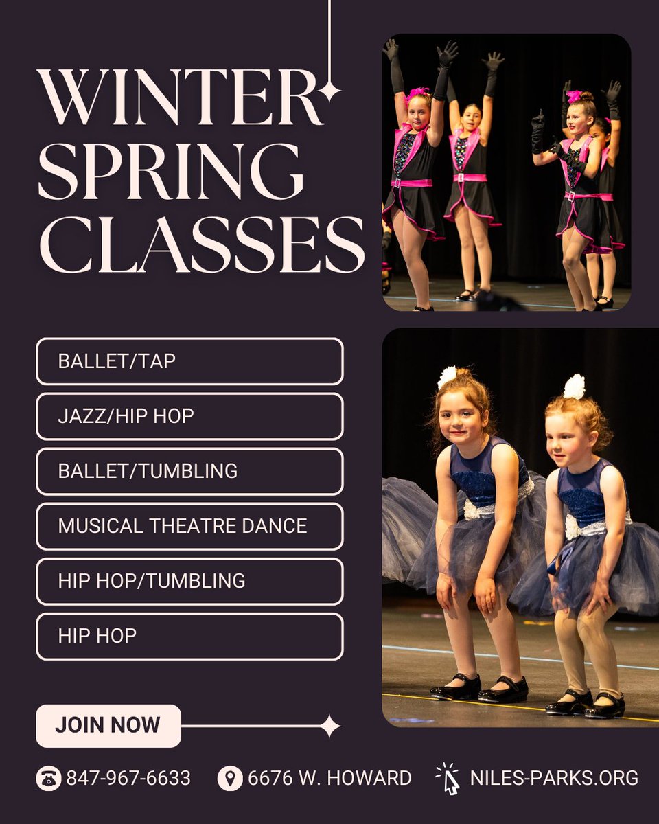 Come and dance with us this Winter &amp; Spring! Our Dance Program offers Ballet &amp; Tap, Jazz, Hip Hop, Tumbling, Musical Theatre, and more. Classes start at age 3. Our dance studio is at the LoVerde Center. Classes begin January 5. ➡bit.ly/3MHpiUs