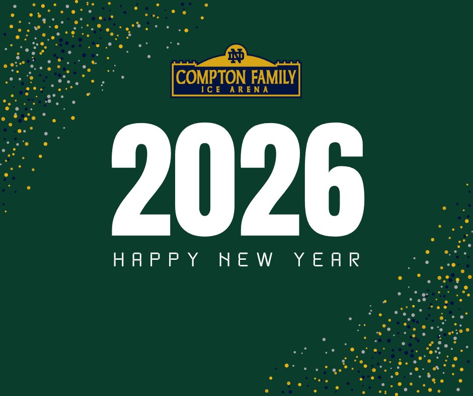 NDCFIA's tweet image. Happy New Year! We are closed today, but will reopen tomorrow for the youth hockey tournament and a Notre Dame hockey game!