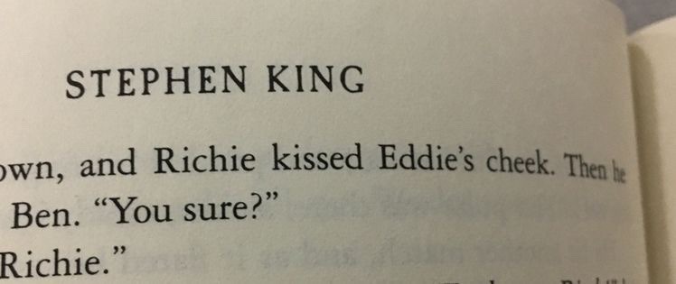 "Richie kissed Eddie's cheek"