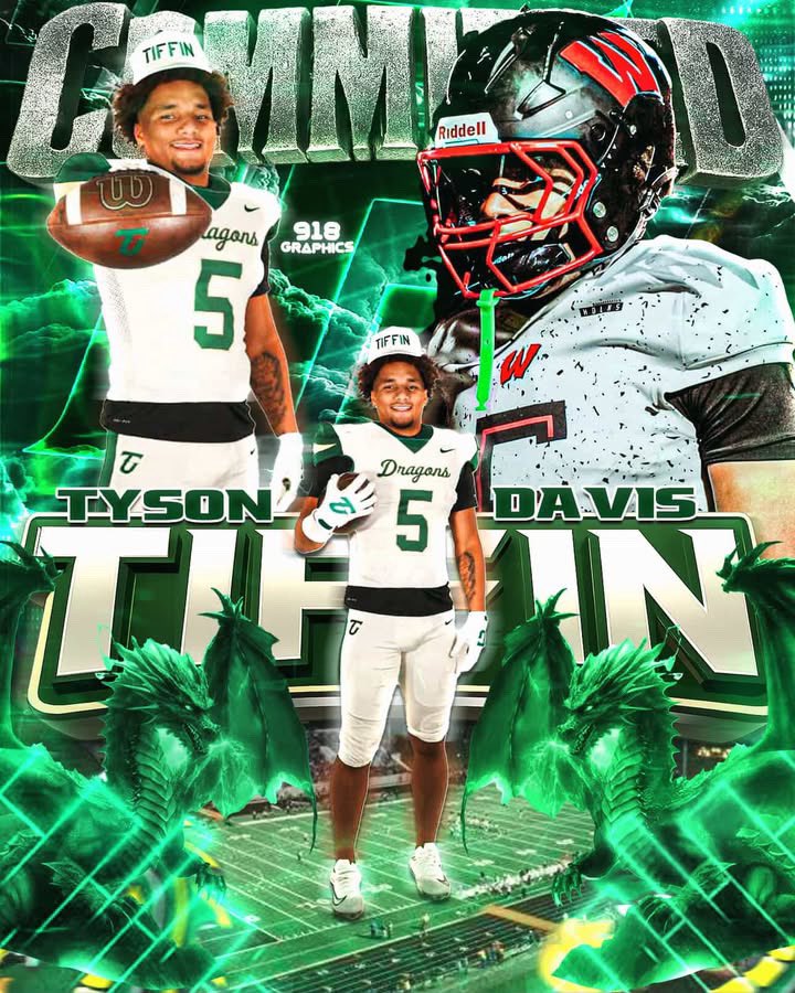 Tyson_Davis2026's tweet image. Blessed to announce my commitment to continue my academic and athletic career @TiffinU 🐉🏈
Thank you to my family, coaches, teammates, and everyone who supported me along the way! #AGTG #committed #GoDragons  @TUDragonFB @Coach_Ekkens @Coach_ZBlair @LakotaWestFB @CoachTomBolden