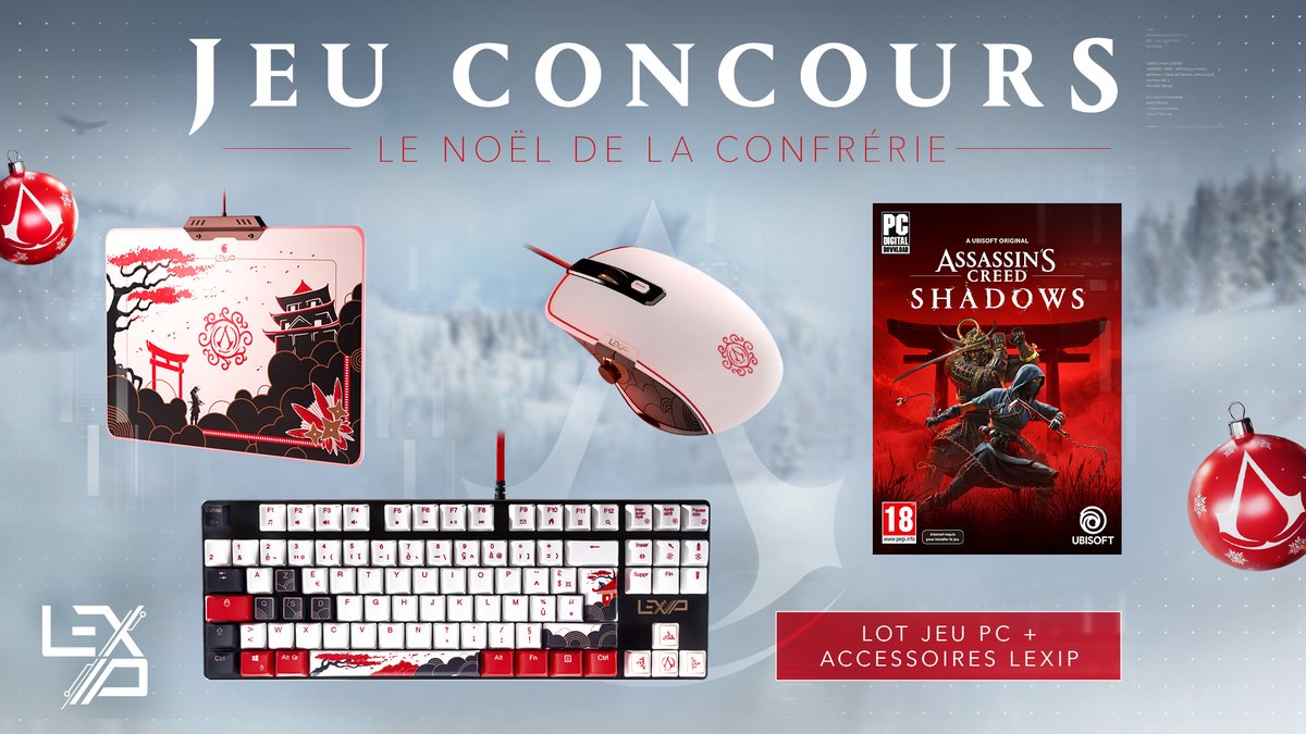AssassinsFR's tweet image. LE NOËL DE LA CONFRÉRIE - ? 🎁

Joyeux Noël Assassins ! 🎄❤️

En ce jour spécial, on vous gâte avec un lot Assassin's Creed Shadows x @LexipGaming !
❤️ Liker le post
💬 Commenter si vous êtes team Shinobi ou Samouraï
✅ S'abonner à @AssassinsFR + @UbisoftFR