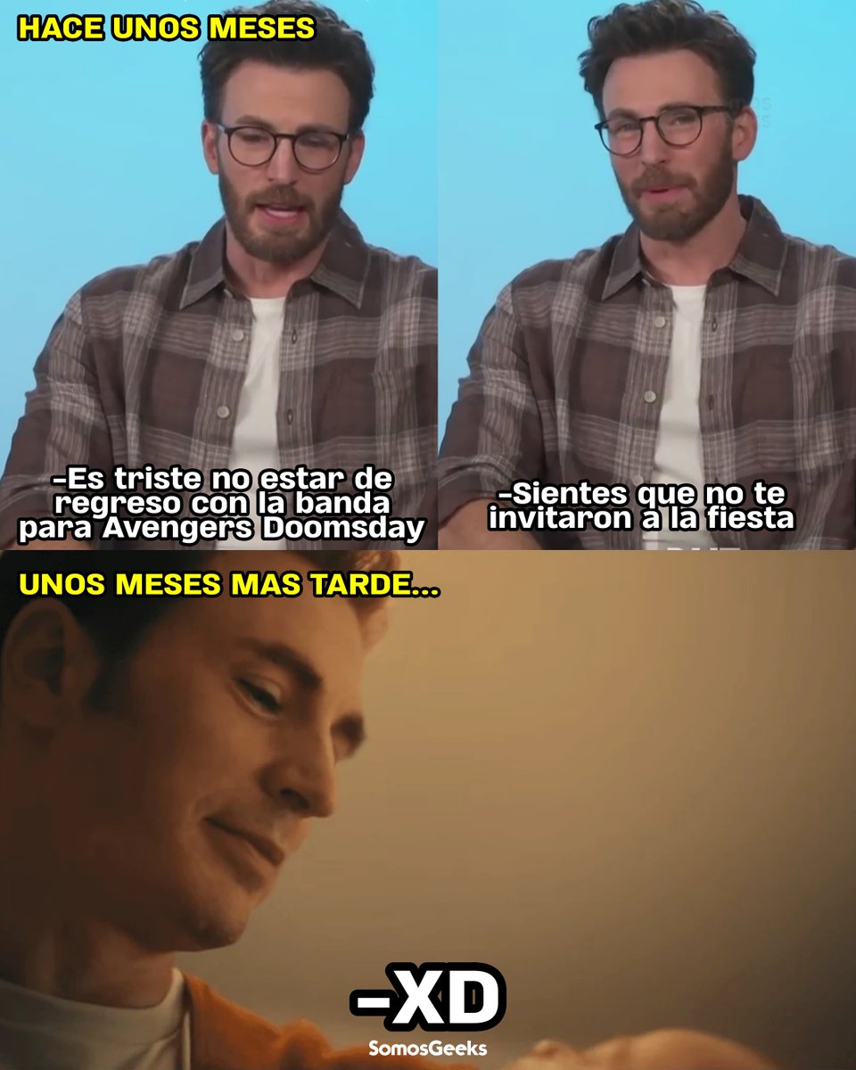 somosgeeksnews's tweet image. Mientras tanto Chris Evans... Ya no se puede confiar en nadie 🤡