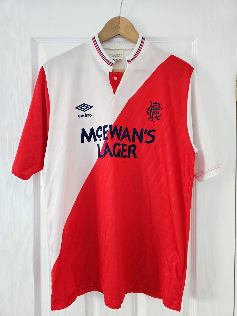 UMBRO アンブロ レンジャーズ ユニフォーム 87-88 ホワイト レッド Last two shirts of the year 🔴⚪🔵 One of our greatest aways and a