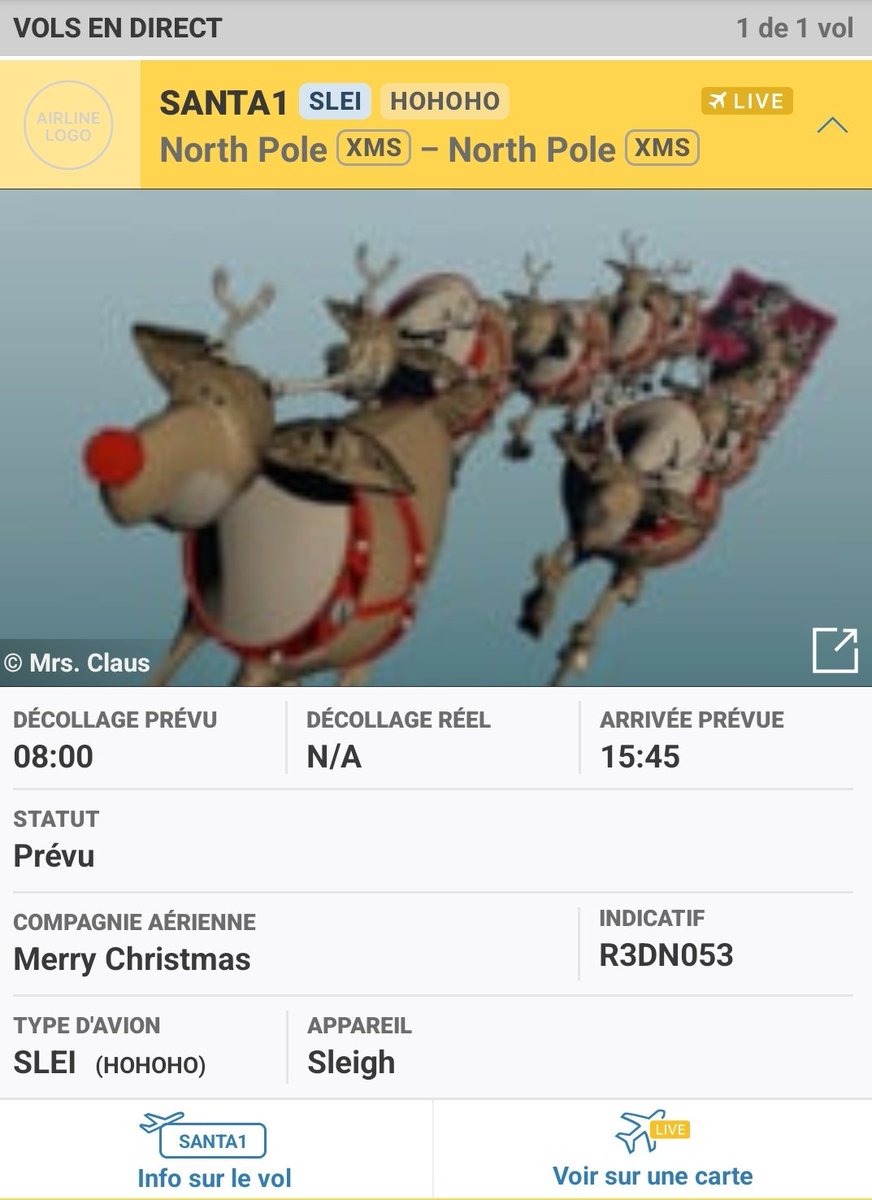 TLGhis's tweet photo. 🎅🛷❄️ Le père Noël a commencé sa tournée de Noël sur l’application de suivi Flightradar https://t.co/GdtSsvW4Gk