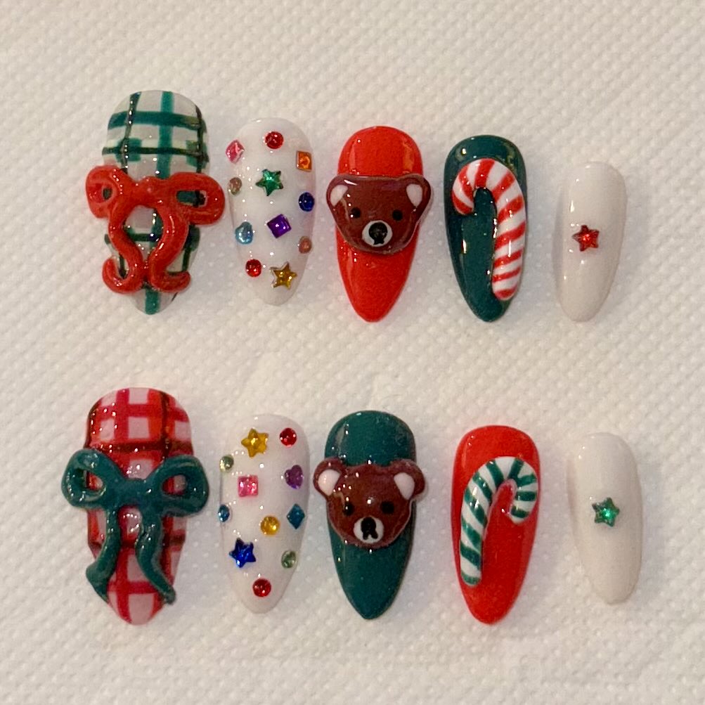 christmas nails 🤶 🎄🧸